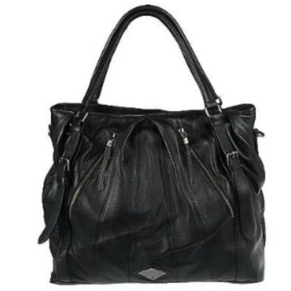 Luxe Rachel Zoe Pebble Leather Tote with Seaming Detail  0250